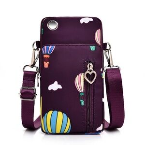 ✨ Cute Hot Air Balloon Crossbody Phone Bag – Multi-Color Prints